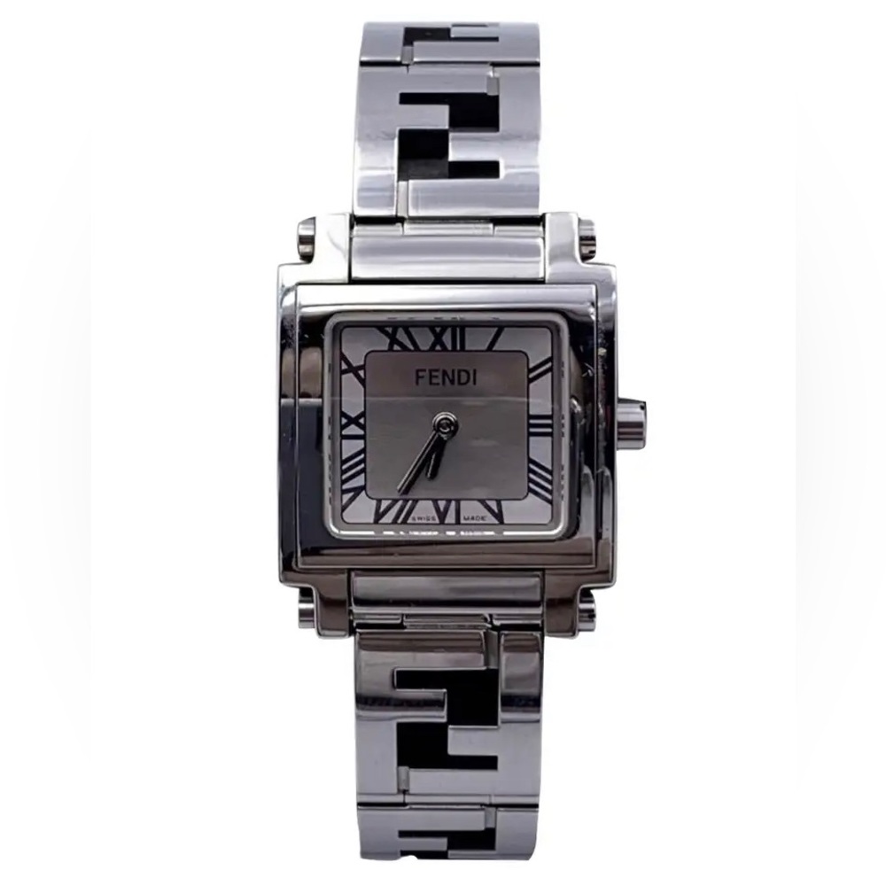 Fendi Stainless Steel 6000 L Logo Ladies Wrist Watch Silver Dial